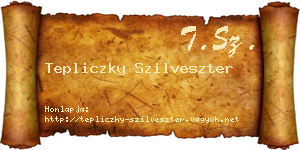 Tepliczky Szilveszter névjegykártya