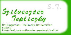 szilveszter tepliczky business card